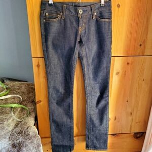 Moussy Plain Jeans Straight Slim Dark Wash size 25